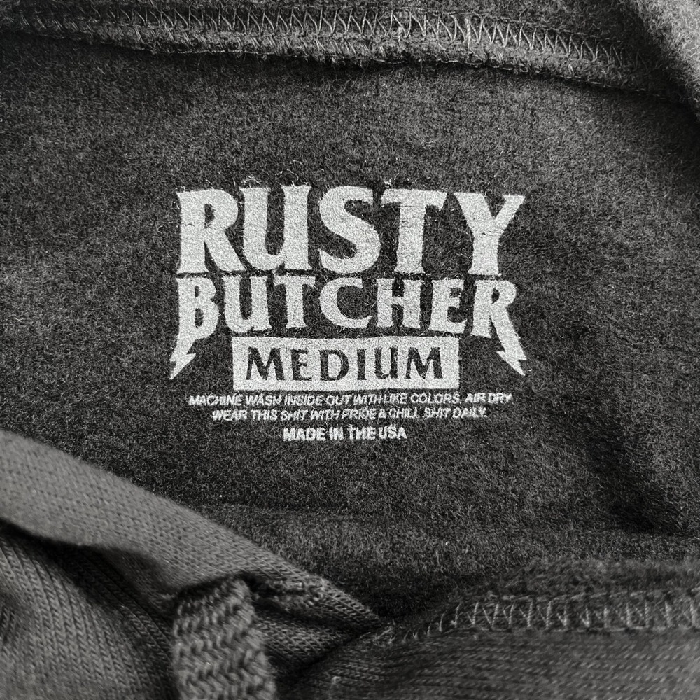 Rusty Butcher Womens M Crop Top Caskets Hair Stylist Halloween‎ Hoodie 617 - Picture 5 of 6